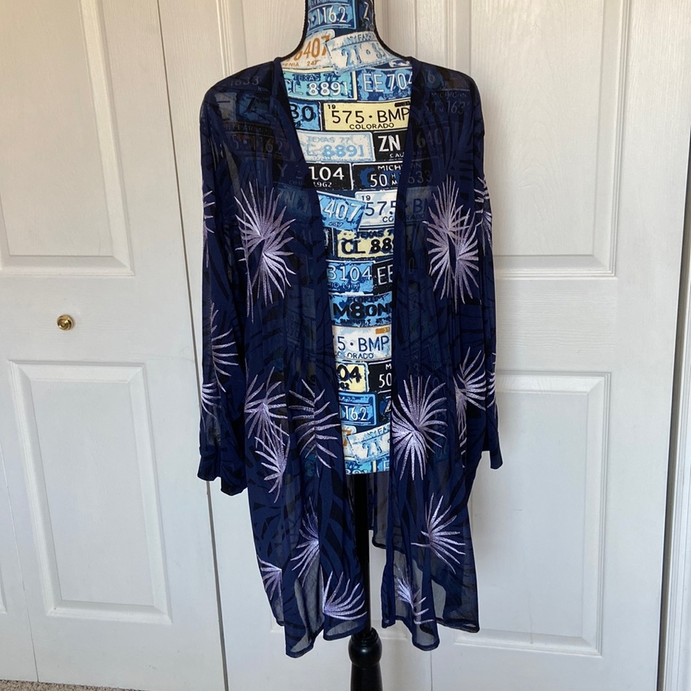 Alfani Sheer Embroidered Kimono